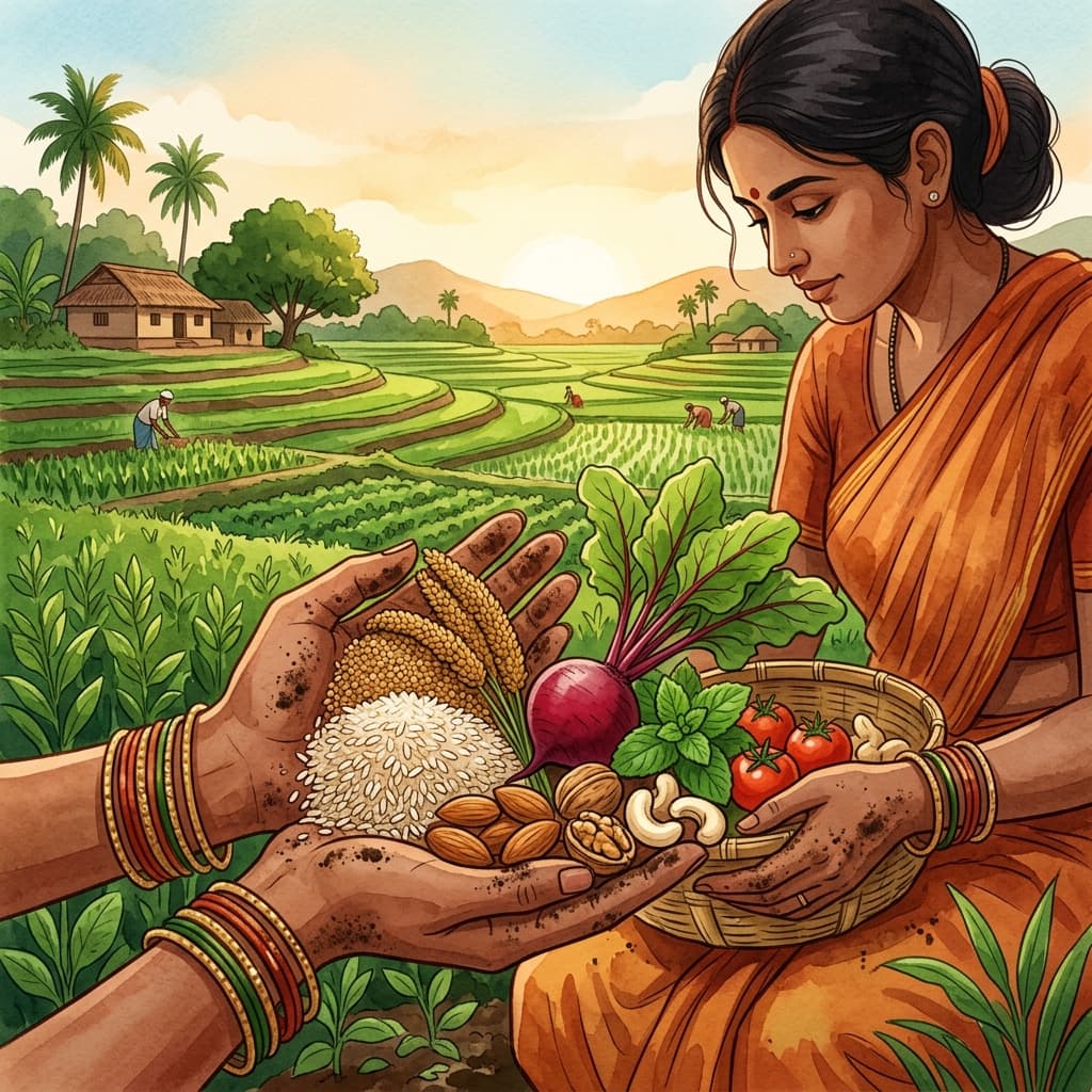 Sourcing natural ingredients from Indian farmland